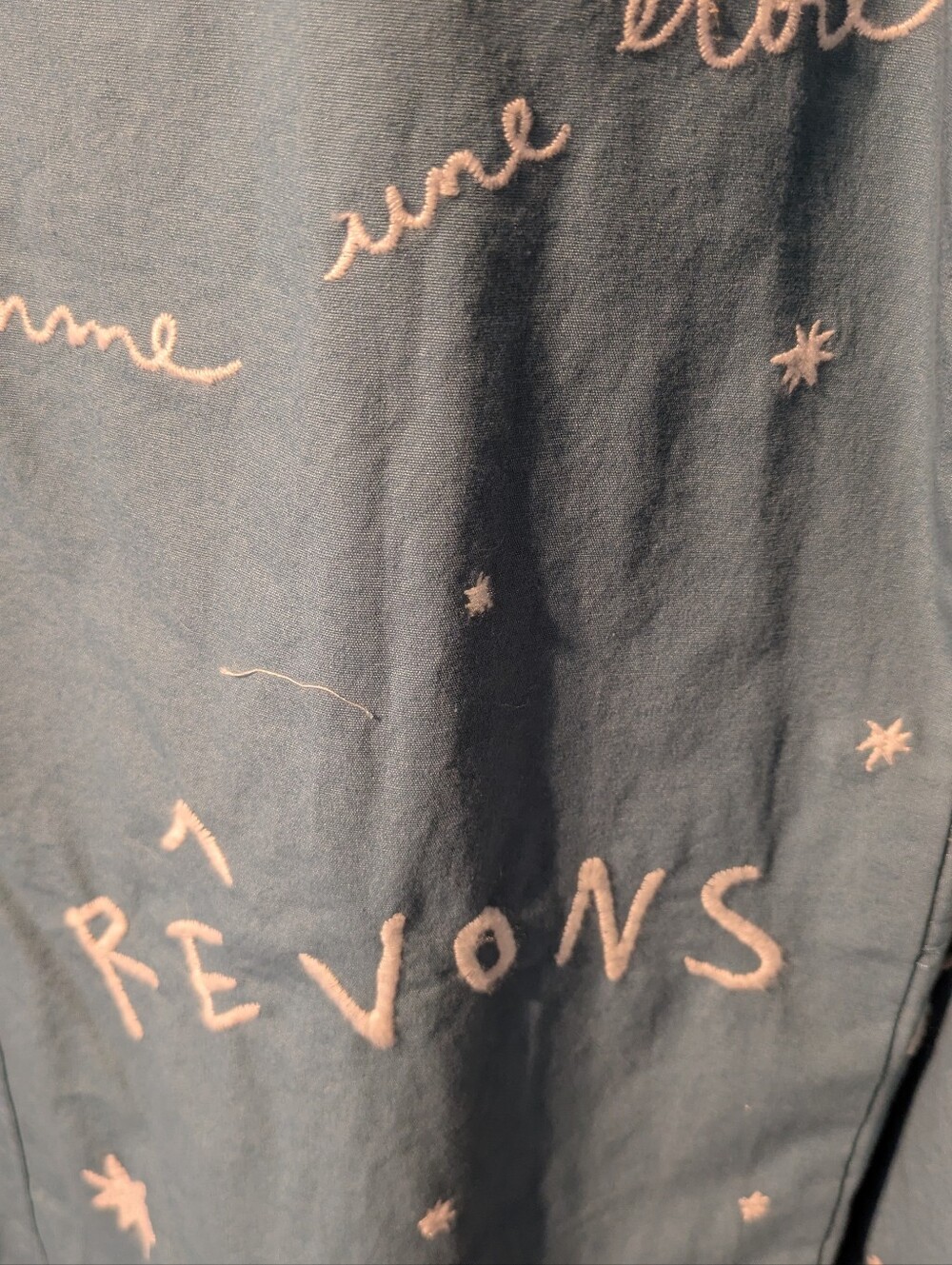 S Sézane x Pangea Will Chore Jacket Embroidery Written Out - Picture 8 of 15